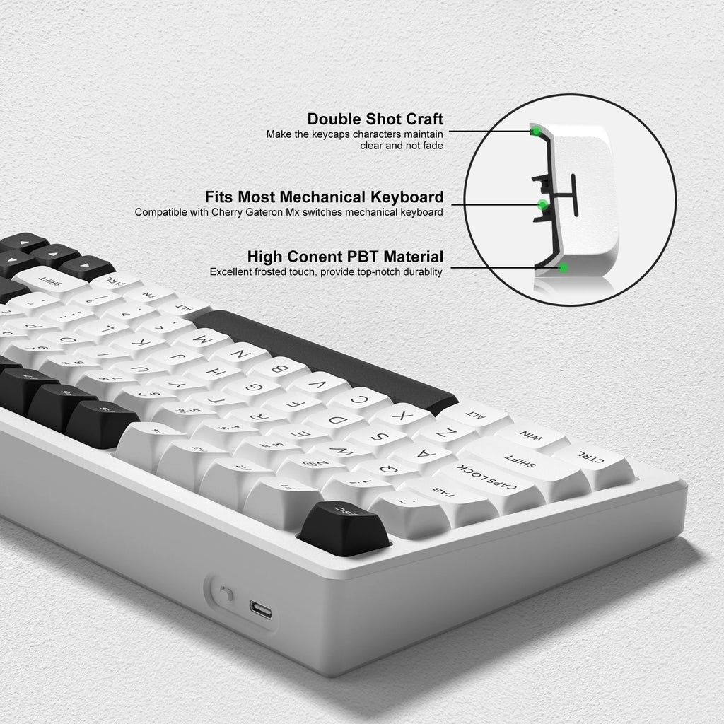 189 Key PBT Double Shot Key Cap ISA Profile Keyboard Keycaps for MX Switches Womier Anne Pro 2 Mechanical Gaming Keyboard