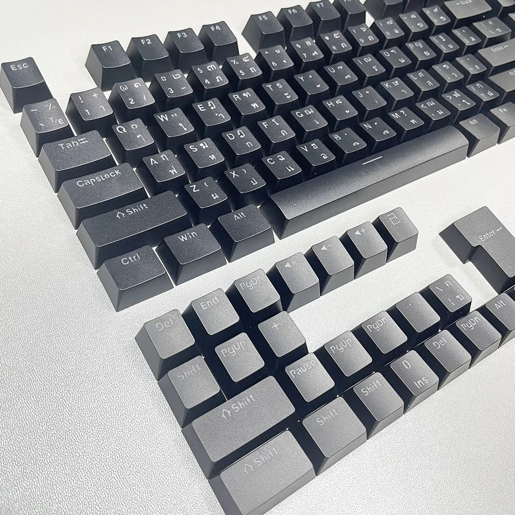 Russian Keycaps Spanish Arabic Korean Portuguese French German Thai Letters Translucent Keycaps For Cherry MX Switch 104 Key LK1
