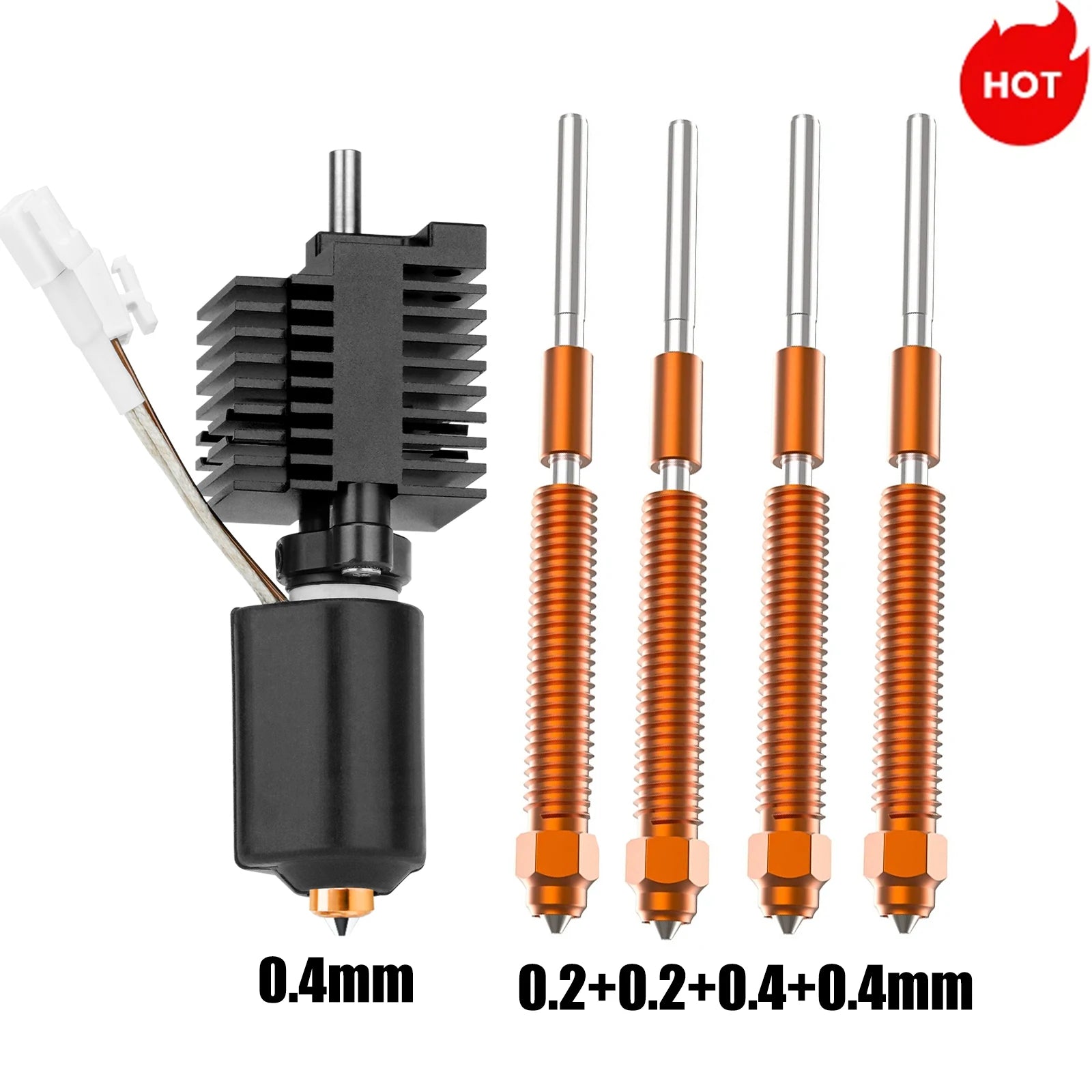 For Creality K2 Plus Hotend Ceramic Heating Block Kit 0.4mm All-metal Integrated Quick swap Nozzle 350°C for Creality K2P Combo