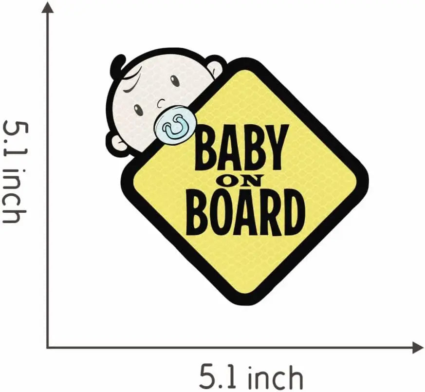 Baby on Board Stickers Reflective Waterproof Sunscreen Baby Safety Warning Signs Decorative Accessories