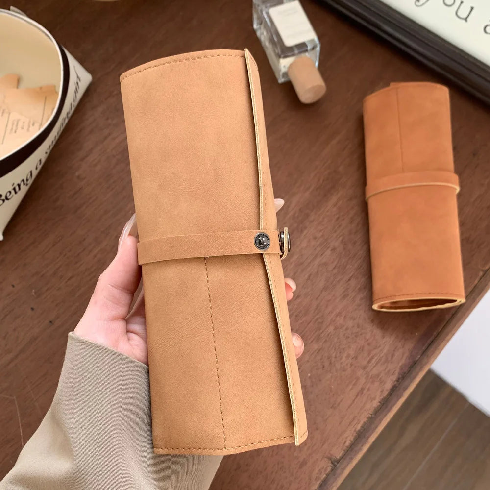 Watch Band Roll Organizer With 5 Slots Storage Box Watch Strap Smart Watch Storage Bag Leather Handmade Travel Case storage bag