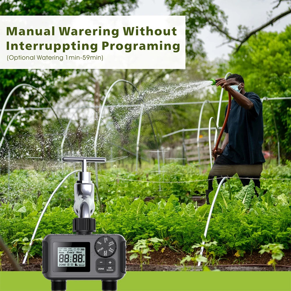 Smart Irrigation Timer Automatic Watering Timer Rain Delay Sprinkler Programmable Irrigation Controller for Outdoor Garden Lawn