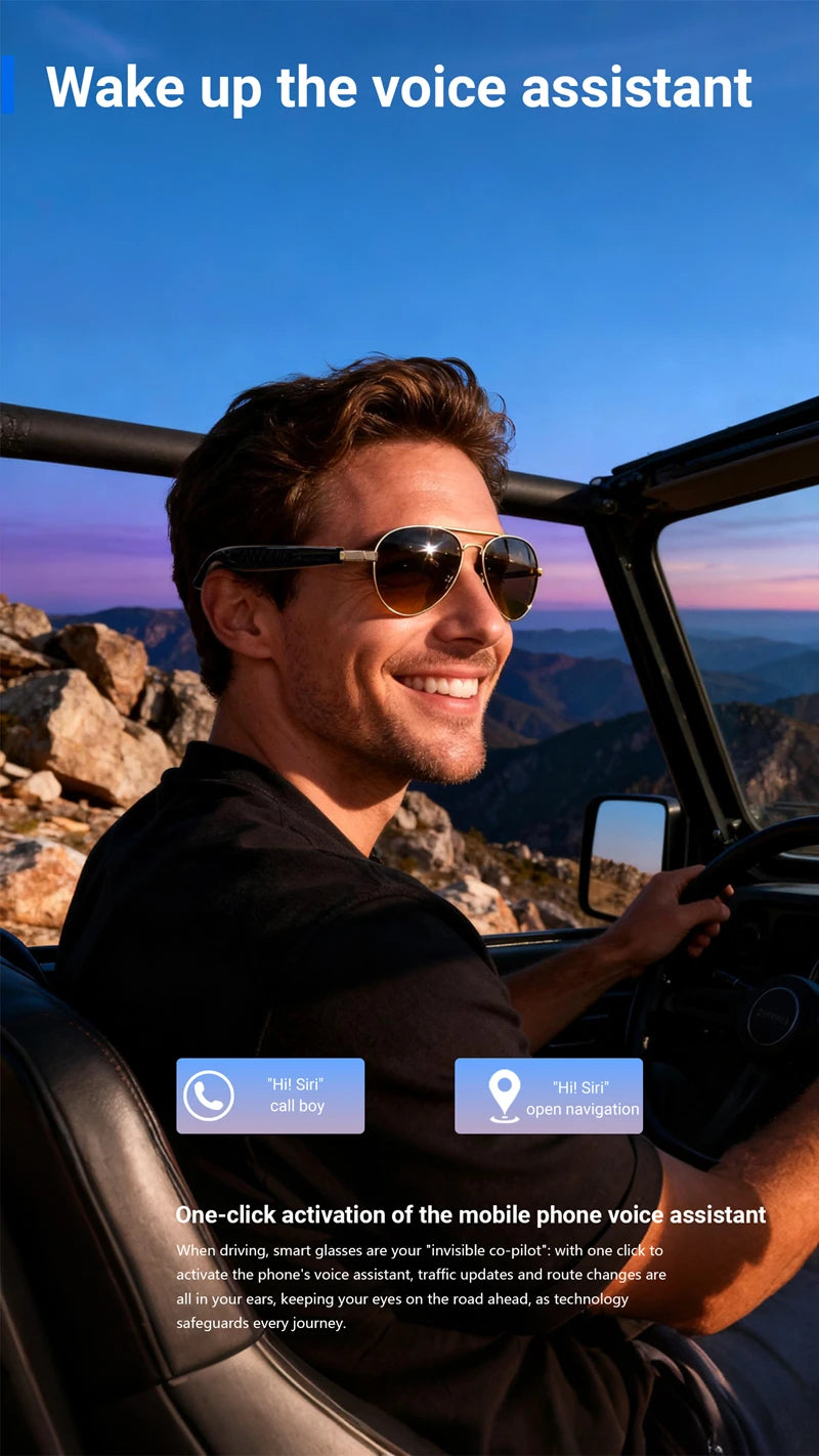 2026 New 800W Pixel Camera Smart Glasses Video Recording AI Photo Recognition Bluetooth Call Voice Translation Sunglasses Man