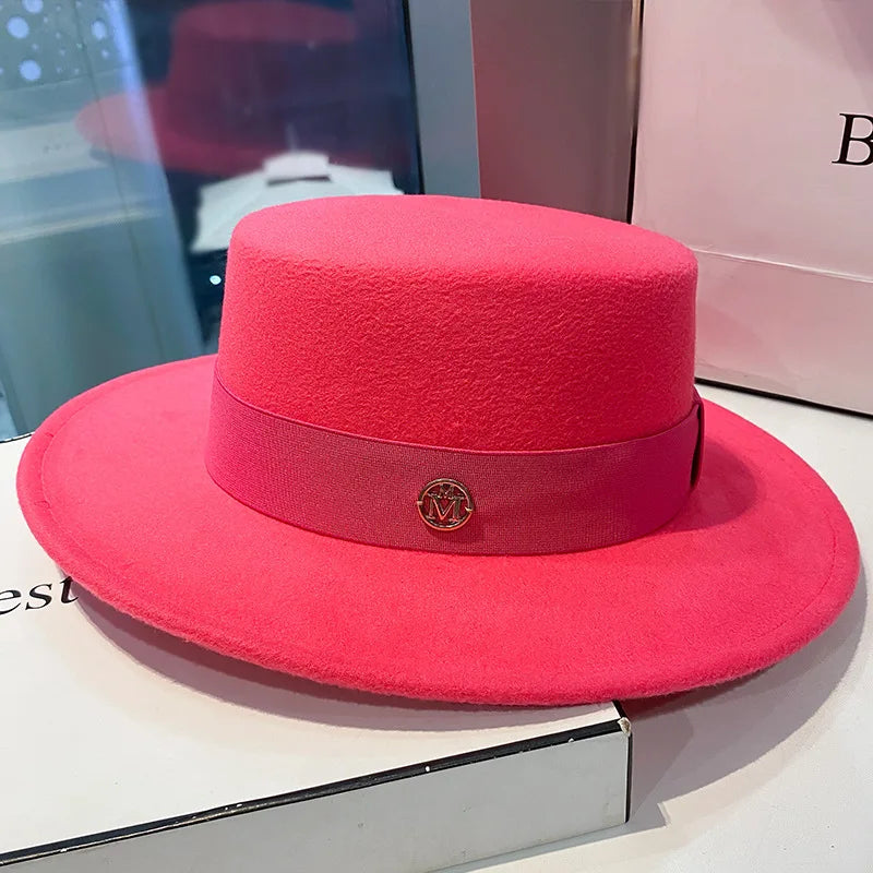 Fedora Hats for Women Fashion Elegant Bowler Dress Caps Panama Church Wedding Ribbon Band Hat Men Felt Jazz Hat