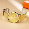 Women Watch Business Wristwatches Jewelry Часы Женские Large Number Round Dial Fashion Watches with Mesh Belt Wild Creative Gift