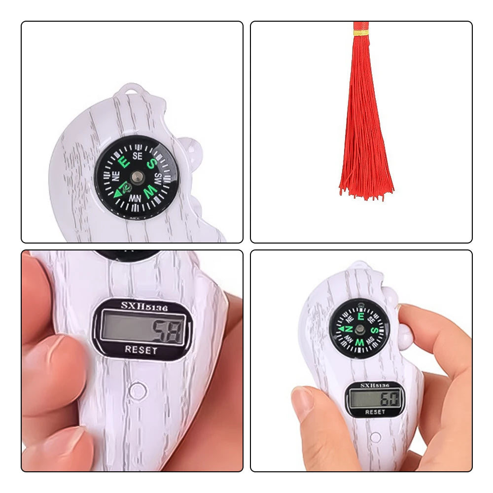 Electronic Digital Electronic Tally Counter with Compass Tassel Finger Game Toy Manual Reset Decompress Relax Tool LCD Register