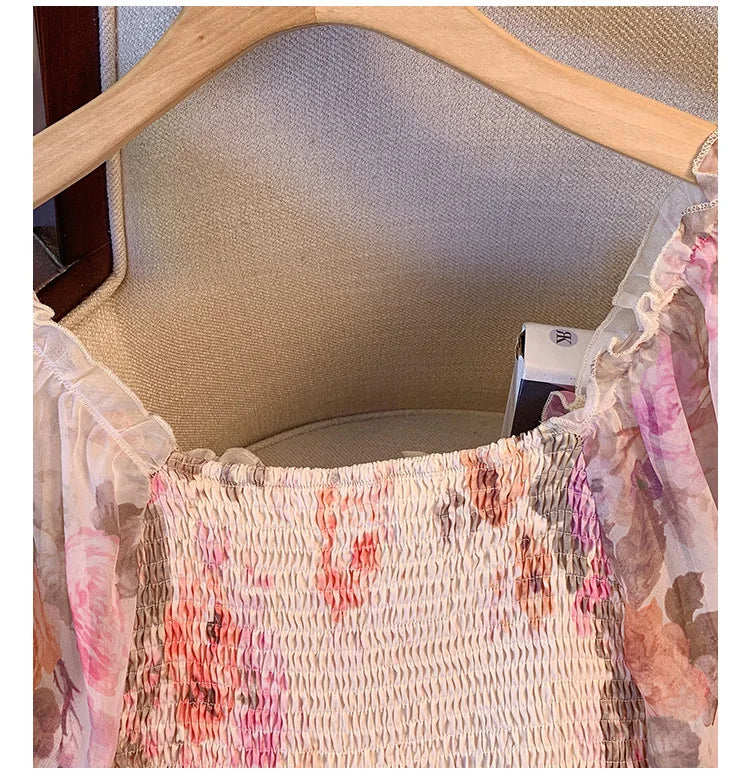 150Kg Plus Size Women's Bust 130-150 Summer Chiffon Shirt Thin Floral Top Decor 5XL 6XL 7XL 8XL 9XL