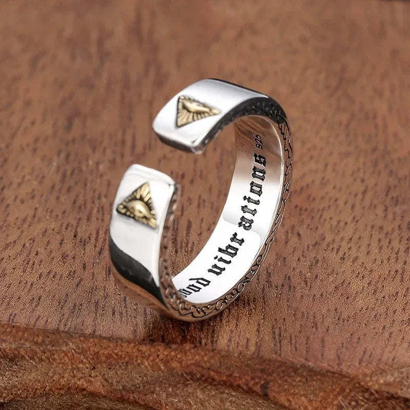 Best Sellers! S925 Thai Silver, Horus Eye Retro Ring