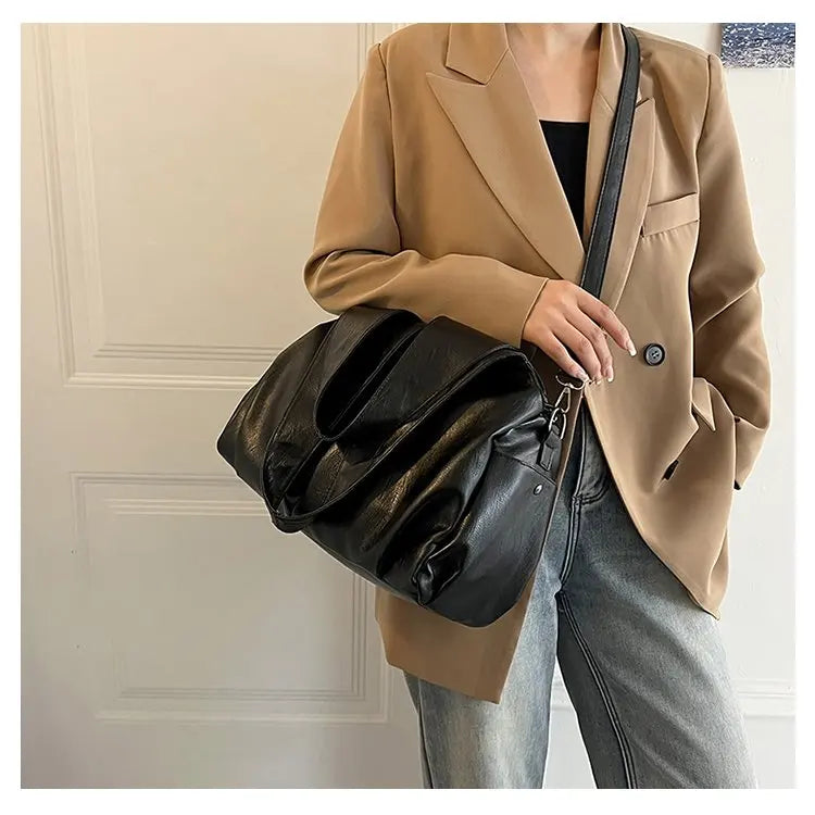 High-End Fashion Simple Designer Diaper Bags For Women Luxury Leather Large Capacity Elegant Tote Bag Minimalist Casual