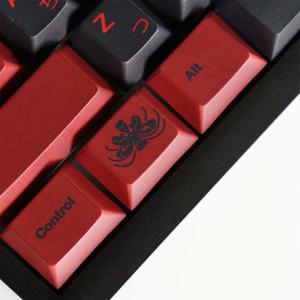 GMK Higanbana Cherry Profile Keycaps PBT 129 Keys Five Side Dye-Sub Keycaps for 61/64/87/104/108 Mx Switch Mechanical Keyboard