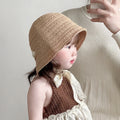 Summer Baby Girl Straw Hat Lace Bowknot Sunscreen Kids Panama Cap Outdoor Beach Sunshade Bucket Hats