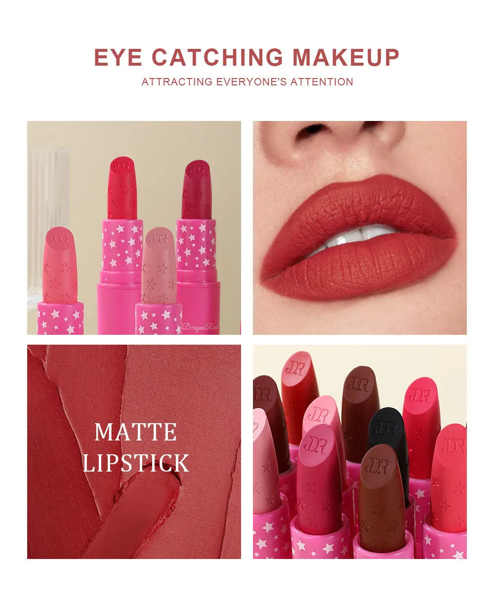 3Pcs Korean Matte Lipstick Set Waterproof Long Lasting High Pigmented Lip Gloss Makeup For Women Beauty Cosmetic