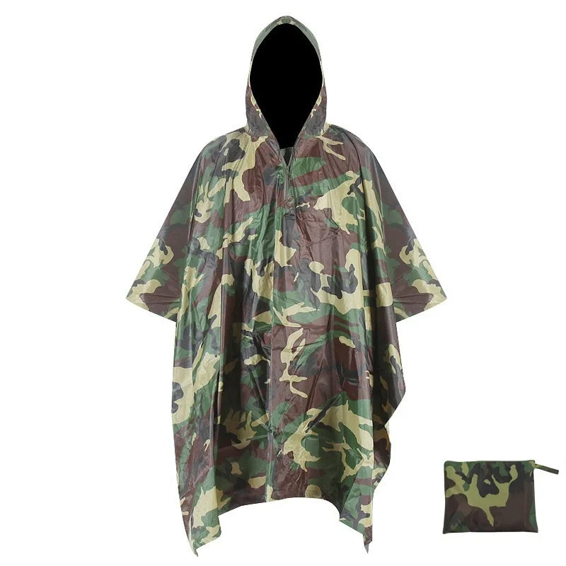 Outdoor Windproof Waterproof Multifunctional Three in One Outdoor Rain Shelter Hiking Cycling High-quality Adult Raincoat