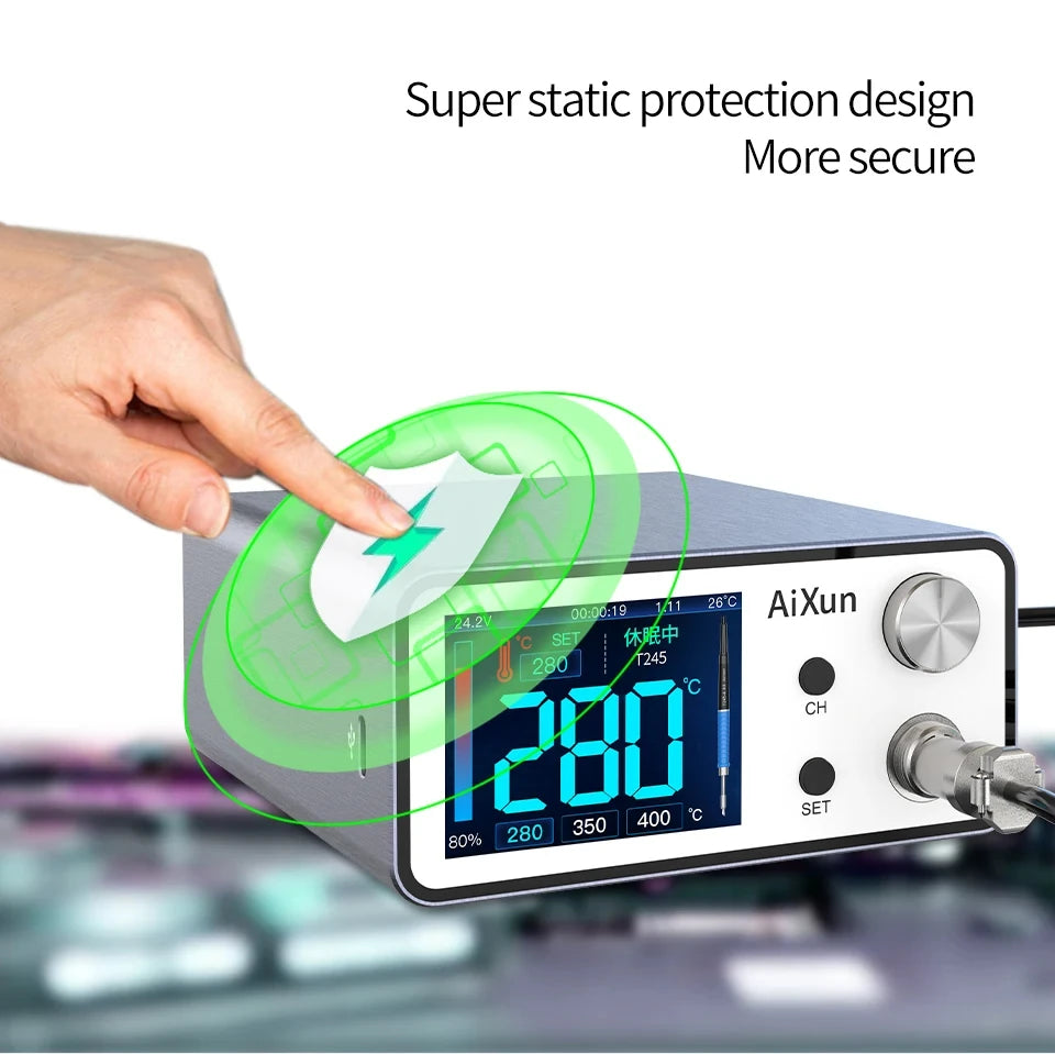 Aixun 200W T3A Smart Soldering Station Supports T12/T245 Handle for Motherboard PCB BGA Welding Repair Soldering Station Tools