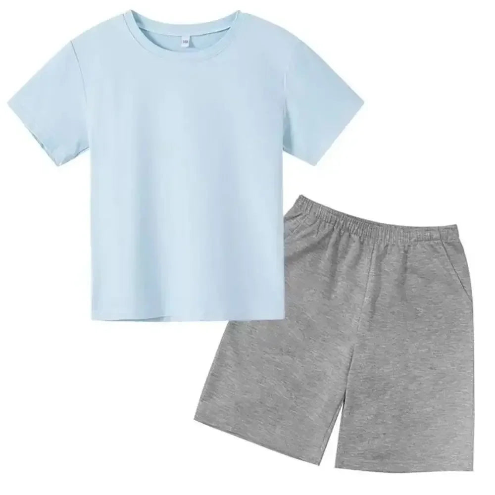 Summer CR7 Star Print Kids T-shirt Top and Shorts 2pcs Set Boys/Girls 3-13Y Children Clothes Sunshine Casual Fashion Sportsuit