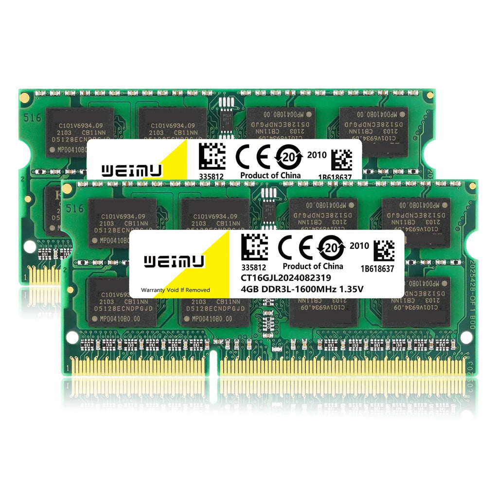 DDR3 DDR3L 4GB 8GB Laptop Memory Ram PC3 1.5V 8500 10600 12800 PC3L 1.35V 1333 1600 1866Mhz 204Pin Non-ECC Sodimm Memoria Ram