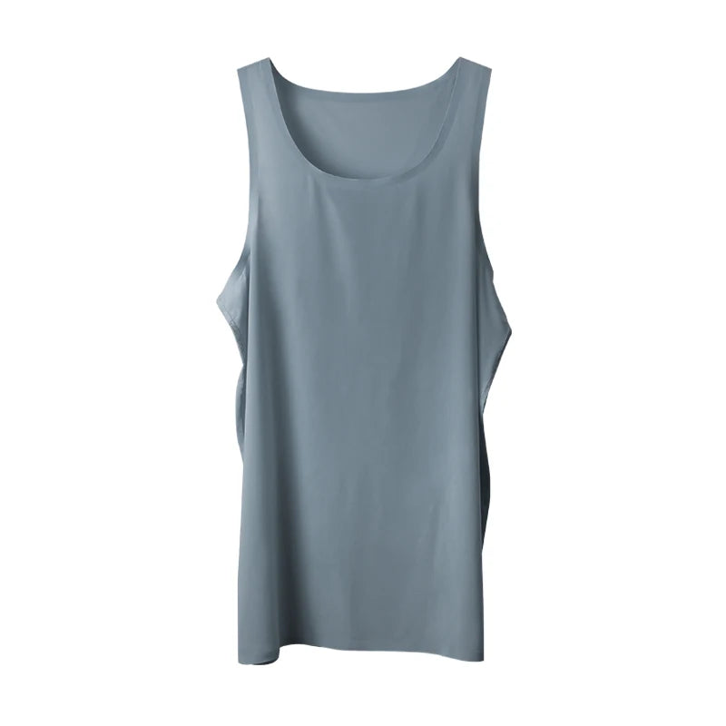 Waistcoat men ice silk seamless wear undershirt men sleeveless underwear pure white sports hurdles summer thin base shirt