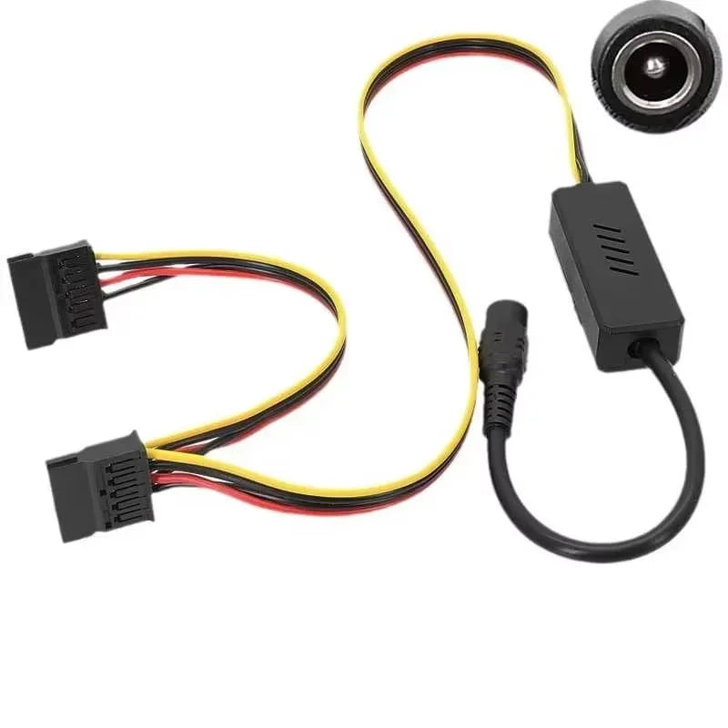 DC 5525 To Hard Disk Cable DC 12V to SATA Hard Disk Cable Step-Down Voltage Regulator DC to SATA/IDE Adapter For NAS Server PC
