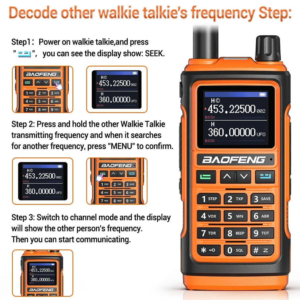 Baofeng UV17 Air Band Walkie Talkie 999 CH Draadloze kopieerfrequentie NOAA Zes bands Amateur Ham Tweerichtingsradio voor