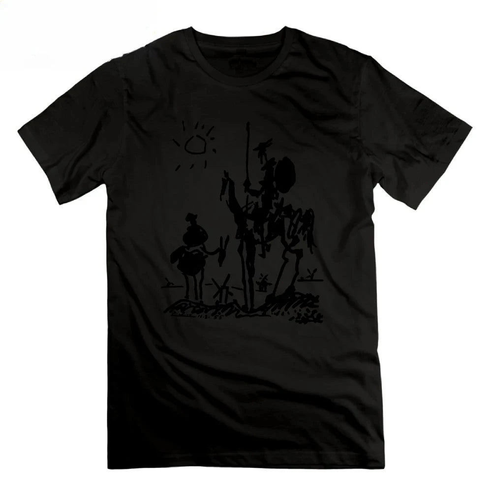 Picasso Art Painting Women T-Shirt Don Quixote Knight Vintage Women T Shirts Tees Short Sleeve Funny O Neck Graphic T Shirts Y2K