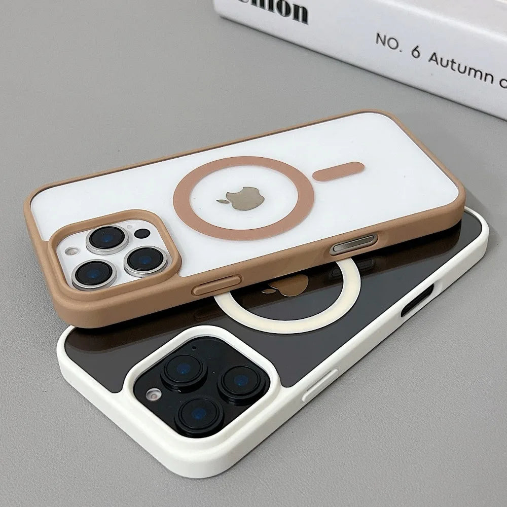 Luxury Original for Magsafe Transparent Phone Case For iPhone 16 Plus 15 ProMax 14 13 12 11 Mini Magnetic Protective Clear Cover