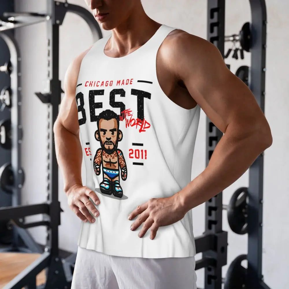 Graphic Wrestling CM Punk Best In The World Workout Tank Tops Sleeveless Shirt Bodybuilding Fitness Gym Compression Vest