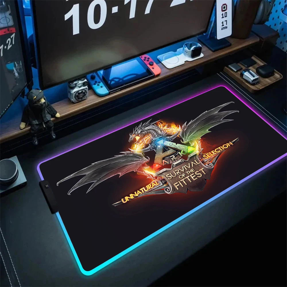 ARK Survival Evolved RGB Mouse Pad Game Mousepad Gaming Table Carpet Gamer Computer Desk Mat Rubber No-slip Dinosaur Mouse Mat