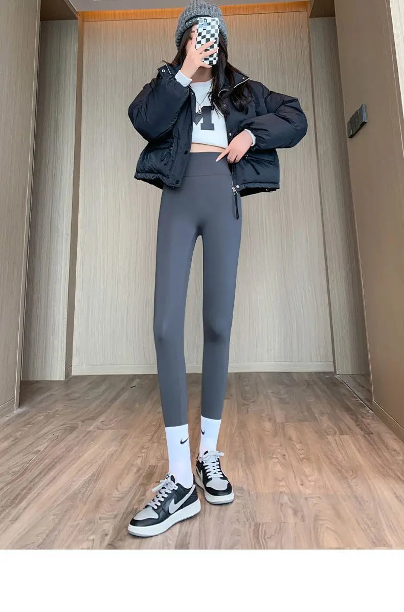 Autumn Winter Lamb Wool Shark Pants Outwear High Waist Fitness Legging Feminina New Warm Thick Velvet Seamless Leggings Women