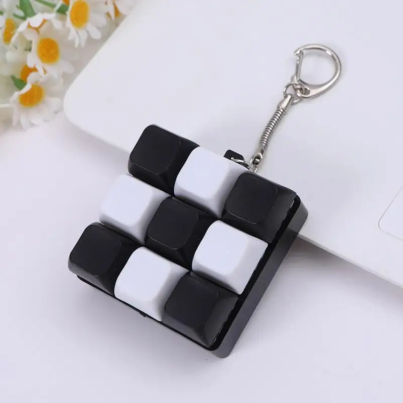 Button Keycap  Keychain 9 Keys Keyboard Decompression Toys DIY Keyboard Keychain Toys For Adult Gifts To Relief Pass Time