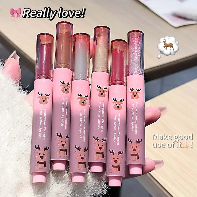 Shimmer Lip Jelly Pen Moisturizing Mirror Water Light Solid Lip Gloss Film-forming Non-Fading Gloss Lipstick Long-lasting Makeup