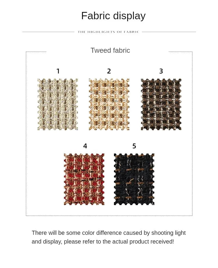 Retro Style High-grade Tweed Coat Fabric By Meters for Clothes Skirts Sewing Striped Pattern Wool Polyester Designer Cloth Drape