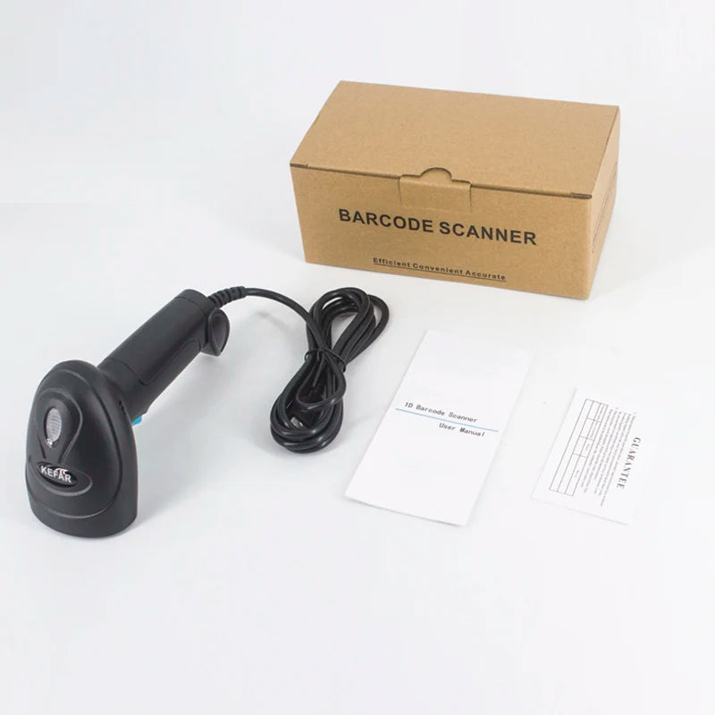 KEFAR Wireless Barcode Scanner Wired Handheld Barcode Reader Bluetooth QR PDF417 DM Codes Reader for Smartphone Screan Reader