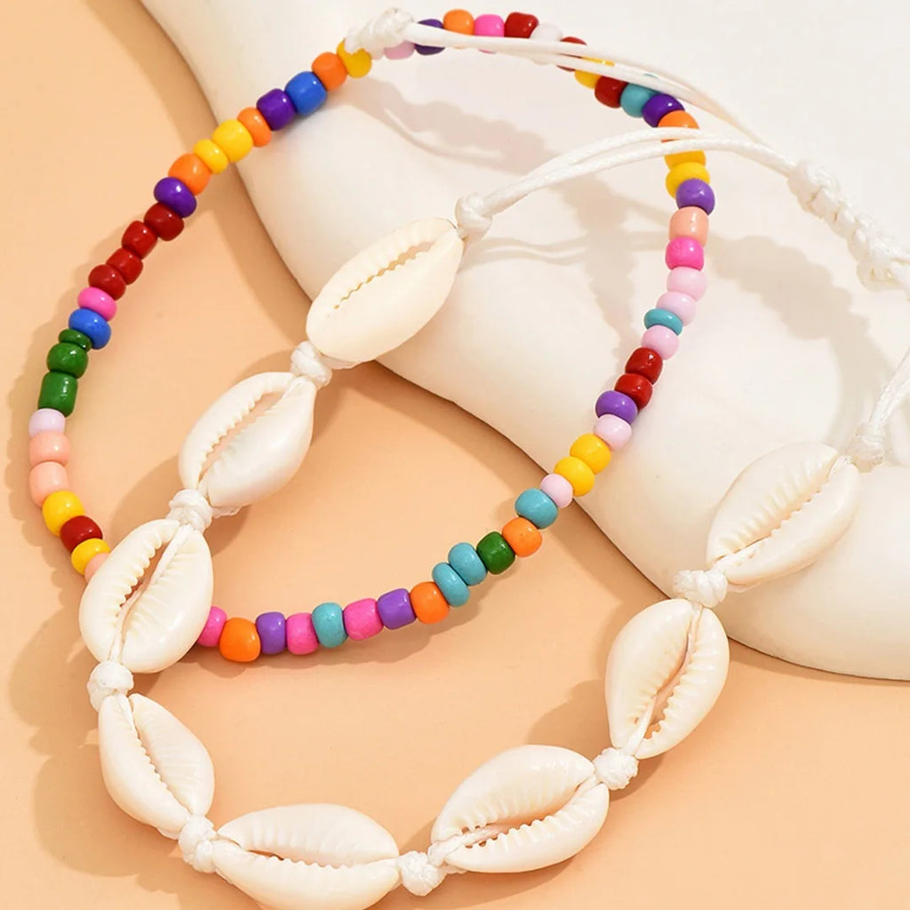 Best Sellers! Summer beach vacation handmade woven shell foot decoration
