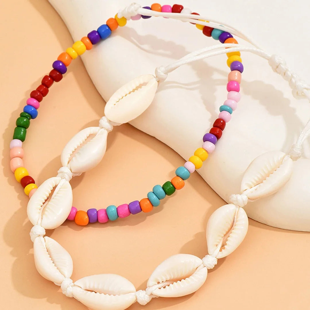 Best Sellers! Summer beach vacation handmade woven shell foot decoration