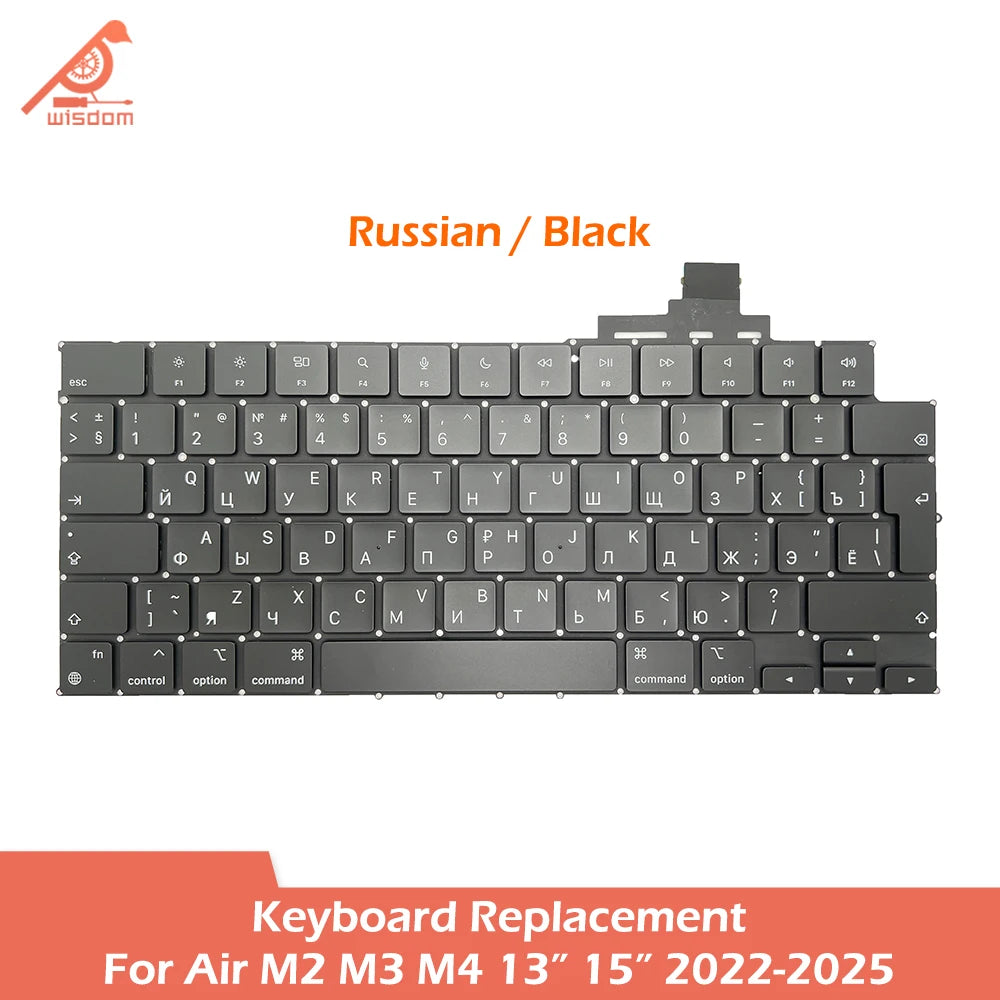 Laptop A2681 A2941 A3113 A3114 A3240 A3241 Keyboard For Macbook Air M2 M3 M4 13" 15" Keyboards Replacement 2022-2025
