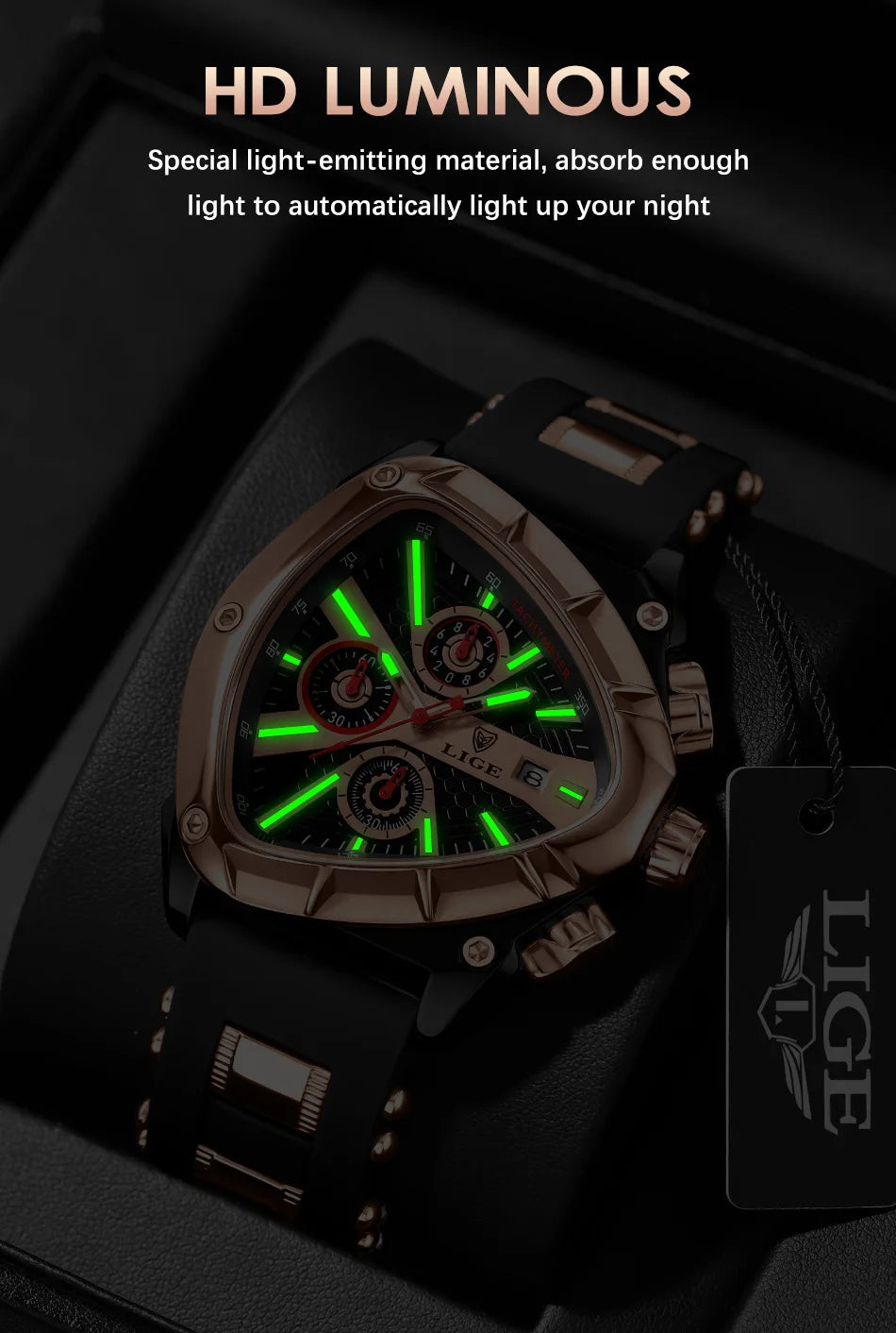LIGE Watch for Men Chronograph Casual Fashion Sport Military Silicagel Wristwatches Man Watch Waterproof Date Clock Reloj Hombre