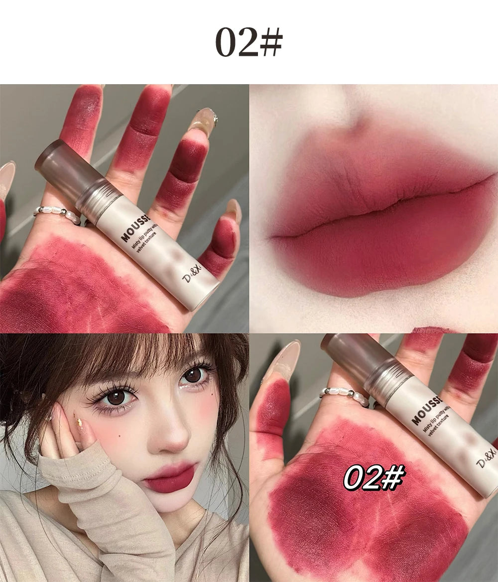 Retro Plum Vintage Lipstick Waterproof Lasting Smoky Nude Purple Matte Lip Mud Natural Black Chocolate Rose Red Lip Tint Makeup