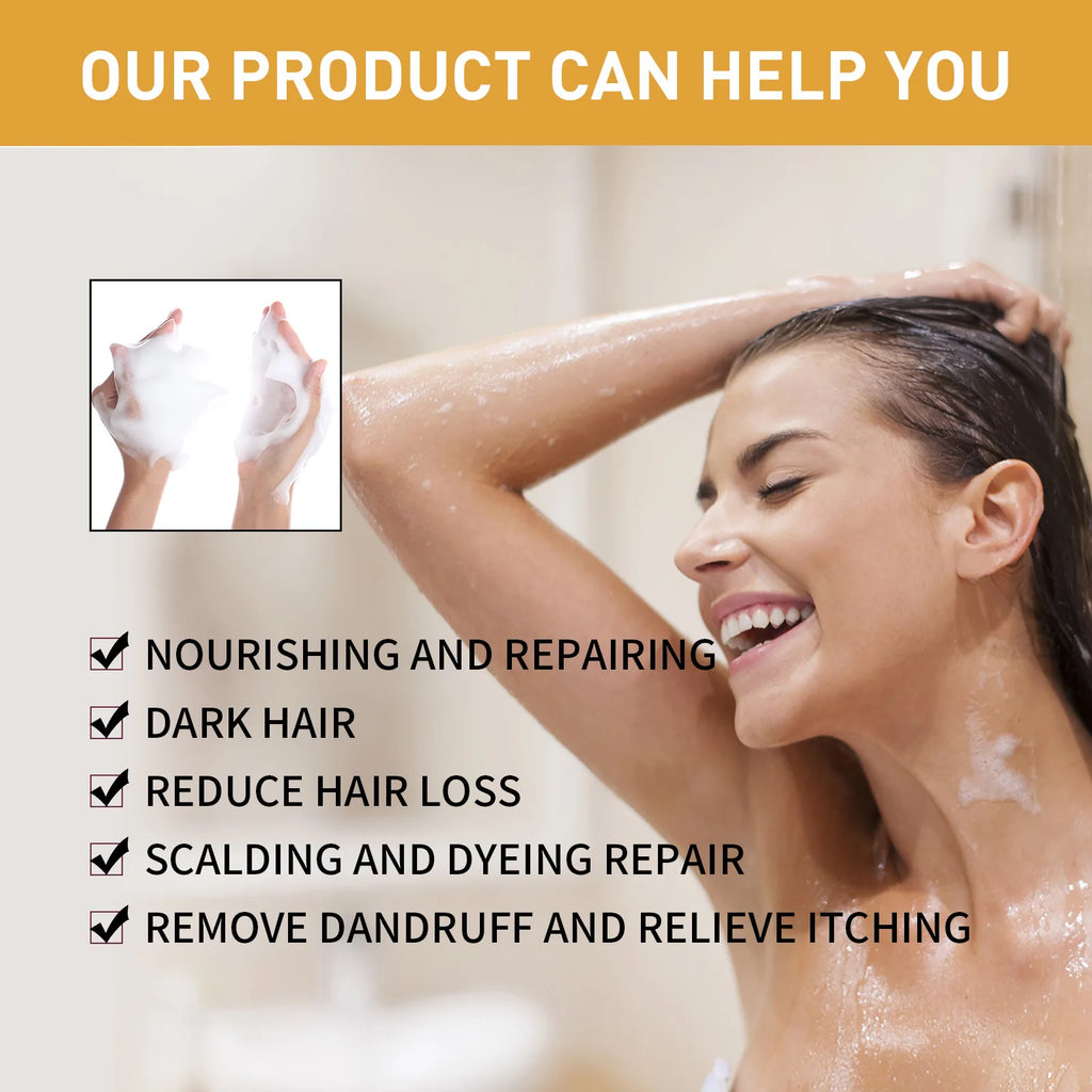 Rice Hair Growth Shampoo Soap Moisturizing Hair Regrowth Essence Anti Baldness Dandruff Removal Nourishing Repair Shampoo Bar