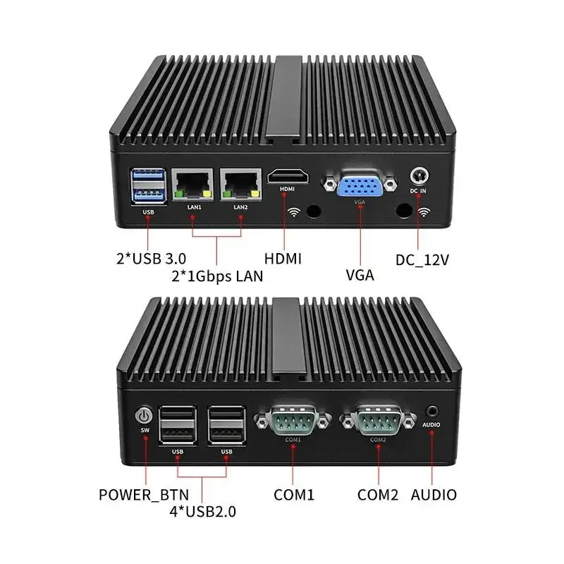Mini PC Intel N2840 Desktop Computer Pfsense DDR3L Msata SSD 2Lan 2COM VGA HD Display