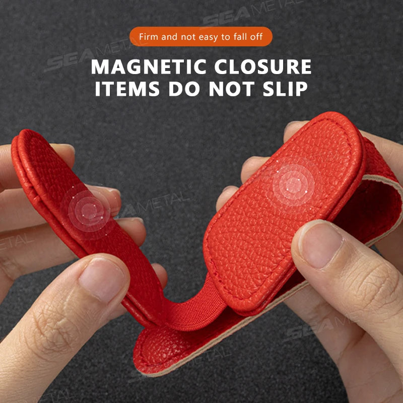 SEAMETAL Car Glasses Clip Sun Visor Sunglasses Holder Card Ticket Bracket Magnetic Suction Storage Clips For Eyeglasses Hanger