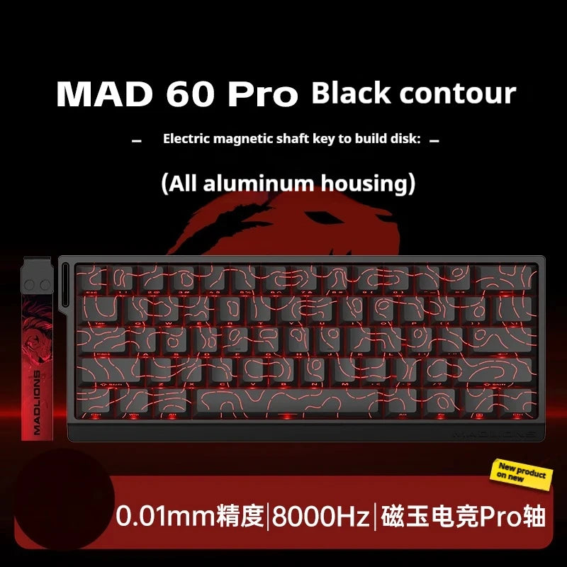 MADLIONS MAD60HE MAD68HE Magnetic Switch Keyboard Wired Mechanical Keyboard 8000Hz 0.01mmRT Valorant Gaming Keyboard Custom