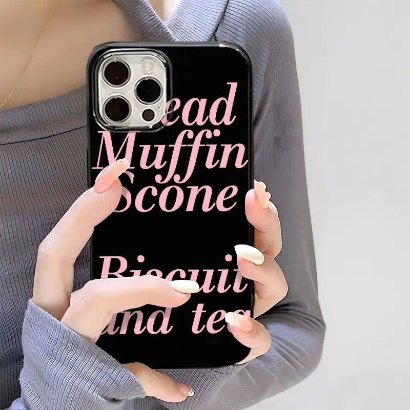 New Simple Pink English Pattern Phone Case For iPhone 16 15 11 13 14 12ProMax XR XS 78Plus MINI Shockproof Silica Gel Phone Case