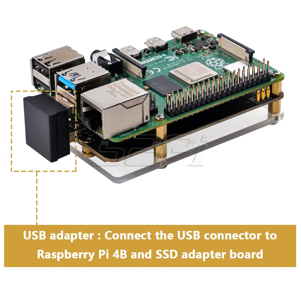 52Pi Raspberry Pi 4 Model B M.2 NVME SSD Adapter Board N02