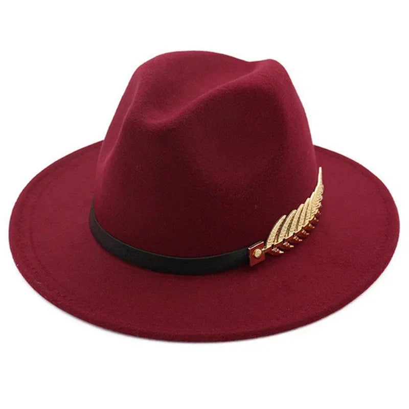 New Simple Fashion Formal Occasion Couples Woolen Hats Large Brimmed Jazz Hats Autumn And Winter Fashion British Vintage Top Hat