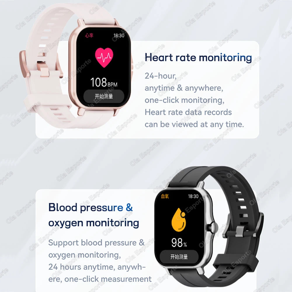 2024 New Smart Watch For Men Women Gift HD Screen Sport Fitness Health Monitoring Watches BT Call Digital smartwatch Wristwatch