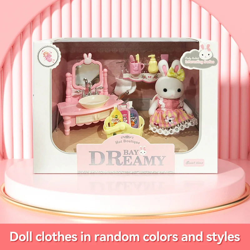 Little Rabbit Dresser Lovely Scene Play Toys Simulation Modelling Children Birthday Gift Indoor Parent-Child Interaction