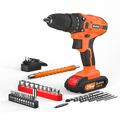 45Nm Cordless Drill with 2 X 1.5Ah Li-Ion Batteies and Charger, 140W, 25+1 Torque, 2 Speed, 2700RPM, 29 Accessories, Carry Case