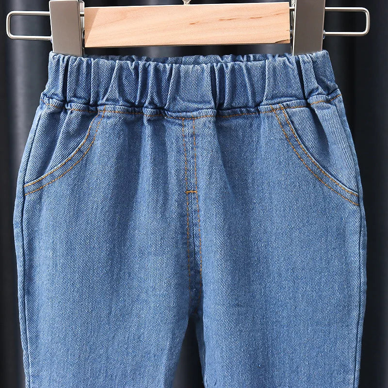 Kids Girls' Pants New Children's Denim Flared Pants Baby Casual Fashionable Stylish Stretch Denim Trousers