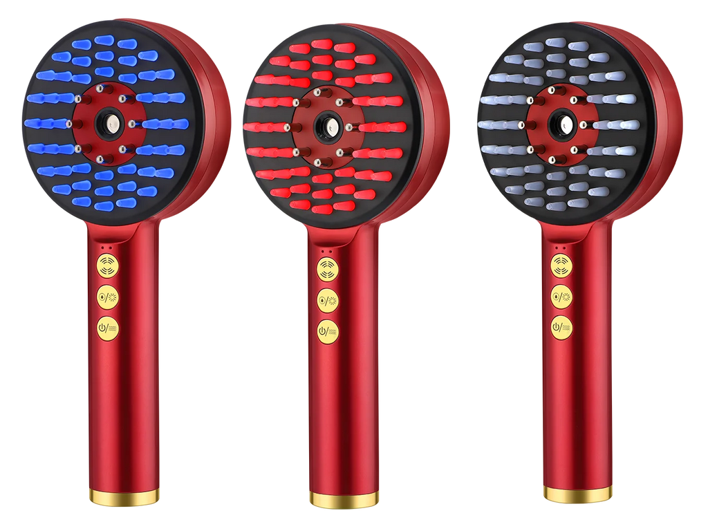 Electric Hair Regrowth Brush with Infrared Light Acupoint Scalp Massage Anti Hair Loss Liquid Oil Applicator Hair Care