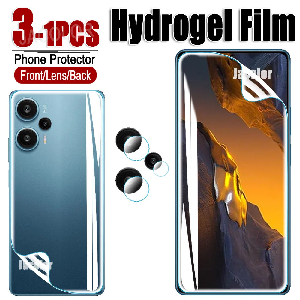 Hydrogel Film For Xiaomi Poco F5 Pro F4 F3 X4 GT X5 X3 NFC Screen Gel Protector/Back Cover Film/Lens Safety Glass For PocoF5 F 5